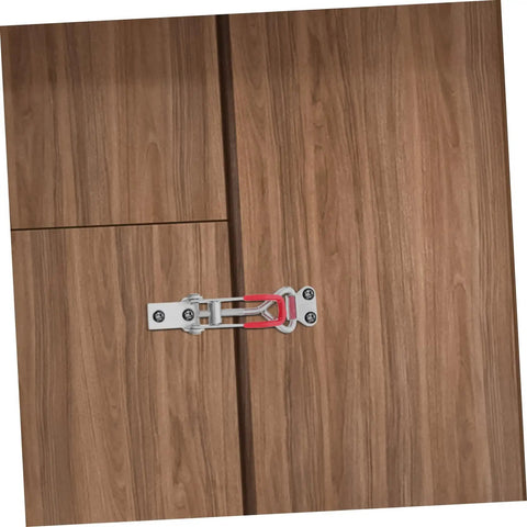4 Pack Adjustable Metal Toggle Latch Clamps For Cabinets, Doors, Boxes And Toolboxes Up To 360 Lbs Capacity, Easy Install Pull Hasp Lock With Galvanized Iron, Plated Joints, Heavy Duty Security Latch Hardware on wood cabinet door