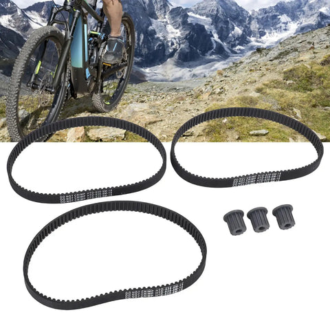5M 15 Drive Synchronous Belt And Pulley Kit For High Drive Efficiency Power Transmission, Beefed-Up Rubber Timing Belts With Abrasion Proof Oil And Heat Resistant Pulleys, Replacement Set With Three Belts And Three Pulleys For Easy System Upgrade, shown with three belts and pulleys