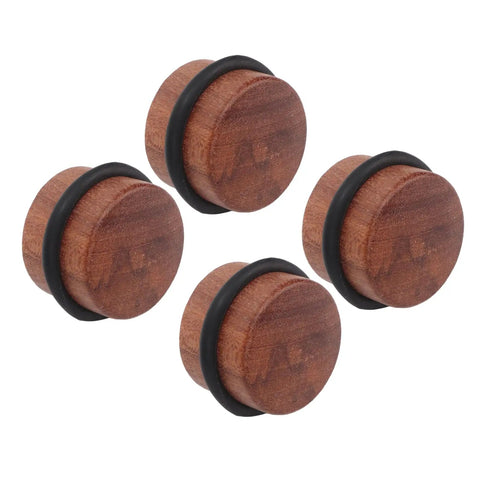 Solid Wood Cylindrical Door Stopper With Rubber Ring Heavy Duty Floor Protector For Home Office Non Slip Base Easy Install Works On Carpet Wood Tile Stone Concrete Gap Shield - set of four