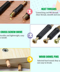 270 Piece 3 In 1 Cam Lock Nuts And Wood Dowel Pins Set For Cabinets Drawers Wardrobes And Furniture Panels Includes Connectors Nuts Bolts Screws And Fasteners In Silver showing components and installation.