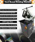 Heavy Duty Electric Roll Bender 1.1KW Three Roller Metal Bending Machine With Adjustable 1.2 Inch Rolls Dual Vertical Horizontal Setup And Foot Pedal Control for steel round bending.