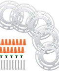 5 Pack Universal Light Fixture Mounting Brackets 4 Inch Diameter Steel Round Crossbars with screws, nuts, and anchors
