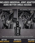 Half Inch Flexible Shaft Extension With 360 Degree Angled Rod, Torque Socket Connector for tight spaces in automotive use