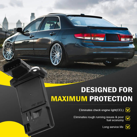 Acura Mass Air Flow MAF Sensor Replacement For ILX MDX RDX RL Civic Accord Odyssey Pilot And More OE Style Upgrade With Easy Install For Your Ride Premium Performance Sensor 37980 RNA A01 37980 RAD L11 MAF0033 black plastic MAF sensor for engine air intake