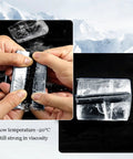 Hands demonstrating Hella Durable Two Millimeter Self Adhesive Roof Flashing Tape Waterproof Bitumen Underlayment with strong viscosity in cold.