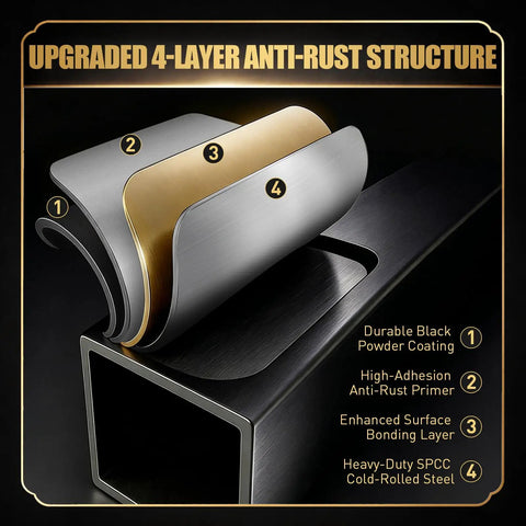 Cross-section of durable stainless steel with 4-layer anti-rust coating for Folding Front Shelf For Recteq Deck Boss 800 Pellet Grill