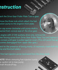Instruction guide with Drive Gear Puller Plate Tool and screws for fuel injection pumps on 6059 and 6068 engines.
