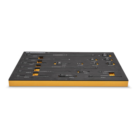 Seventeen Piece Impact Drive Tool Accessories Set For One Quarter Inch Three Eighths Inch And One Half Inch Drives With EVA Foam Tray