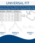 Universal CleanCover Bathroom Exhaust Grille Cover For White Bath Fans Low Profile Upgrade Easy Install diagram with springs