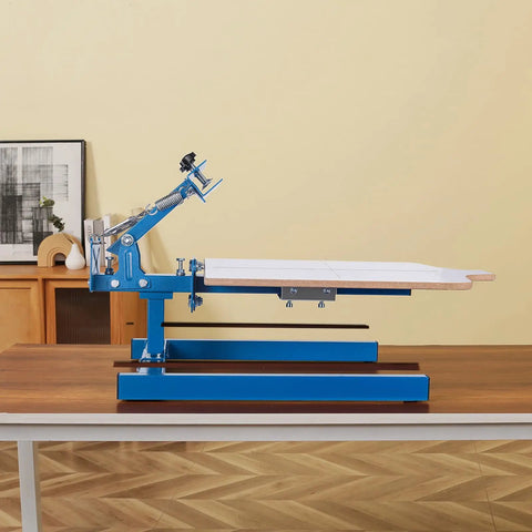 One Color One Station Silk Screen Printing Press For Tees And Garments, 21.3 By 17.7 Inch Platen, Adjustable Tension