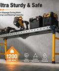 Portable Welding Table And Rollable Fabrication Workstation With 1200 Pound Capacity Built Tough As An Ox For All Your Heavy Shop Duties featuring tools and stability.