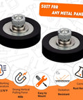 40 Pound Rubber Coated Neodymium Magnets With M6 Threaded Studs 4 Pack shown with features and specifications