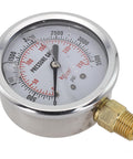 Heavy Duty Industrial Stainless Steel Hydraulic Oil Pressure Gauge With Glycerin Filled, IP67 Waterproof, Side View