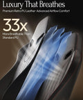 Gaming Chair With Shiatsu Neck Massage And Lumbar Support, High Back Ergonomic Recliner showing advanced airflow leather