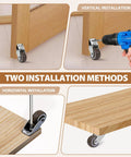 1.5 Inch Small Caster Wheels Two Pack, Heavy Duty Non Swivel Rigid Casters With 180 Lb Load Capacity for Furniture Installation Methods