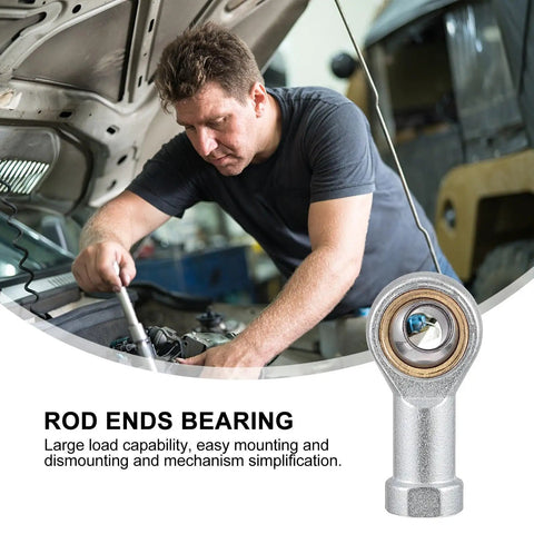 4Pcs Female Thread Rod End Bearings Set With Spherical Plain Bearings Pneumatic Rod Ends Easy Install Heavy Duty High Load Capacity Durable Copper Race Hardened Steel Ball Replacement Parts For Linkages And Machinery on car linkage