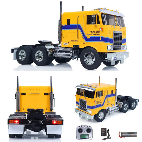 1/14 Scale RC DIY Tractor Truck 6x4 For Tamiya Chassis 56304 With 3-Speed Transmission, Light And Sound System, RTR Flysky shown