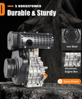 5HP Diesel Engine 247cc 4 Stroke Single Cylinder Hand Start With 3600 RPM showing iron shell and aluminum engine box