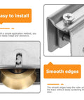 Heavy Duty Sliding Door Roller Replacement Kit With Double Bearings For Whisper Quiet Wardrobe And Patio Glides, showing easy installation and smooth edges.