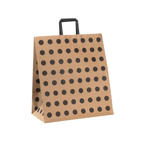 Polka Dot Kraft Paper Shopping Bags With Handles Large 15.9 By 9.8 By 17.3 Inch