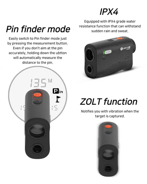 2S Pro Golf Range Finder With Slope And Pin Finder, Measure From Cart On The Fly Up To 1093 Yards, IPX4 waterproof rating