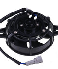 Badass 4 Inch Universal Motorcycle Radiator Cooling Fan Electric Water And Oil Cooler For Dirt Bike Atv Motocross 12 Volt 300 Cfm Waterproof Plug Keep Things Chill Upgrade, black plastic design with wiring.