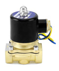 Three Quarters Inch Brass Solenoid Valve With Seals, 12V DC, Normally Closed, Fast Response For Air And Fuel Control, Front View