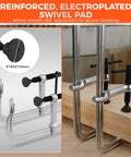 4 Pack 12 Inch Bar Clamps Set, Lightweight Drop Forged Steel F Clamps With Smooth Adjustment, electroplated swivel pads