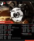 Infographic of Rear Wheel Hub Bearing Assembly with ABS, 5-Lug Rear Left/Right, compatibility details for Pontiac, Chevrolet, Buick models