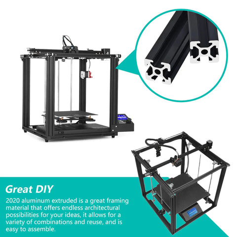 11.8 Inch European Standard T Slot Aluminum Extrusion Rail Kit, 4 Pieces, Anodized Black for 3D Printer and CNC DIY, High Strength Linear Motion Guide for Precision Builds, used in a 3D printer frame