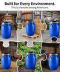 Sturdy 55 Gallon Rain Barrel Water Storage Drum For Emergency Prep Heavy Duty Industrial Plastic Barrel with lock lid