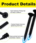 Outdoor Wood Screw Set, 250-Piece, Phillips Flat Head Self-Tapping Countersunk Deck Screws, Size 6 x 1-5/8 Inch steel details