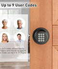 Keyless Entry Door Lock With Keypad And Smart Code, No Keys Needed, showing up to 9 user codes feature