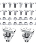Built Tough 20 Pack M8x20mm T Slot Bolts Crafted From 304 Stainless Steel Zero Rust Industrial Hardware For Solar Mounting Aluminum Extrusions And Warehouse Rack Systems - A2-70 stainless steel bolts with hex locking nuts.