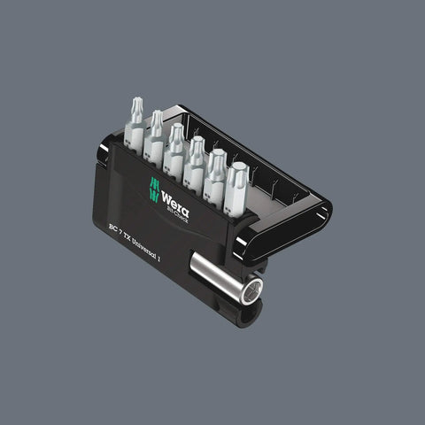 Six Piece Professional Torx TX10 TX40 Mini Bit Set With Universal Bit Holder 1/4 Inch Shank Clamshell Packaging Durable Bits