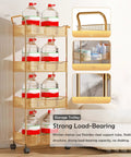 Sleek Clear Acrylic 2 Tier Rolling Utility Cart With Sturdy Handle And Smooth Lockable Wheels Compact Storage Trolley For Kitchen Bathroom Tight Spaces Easy Clutter Control Game Changer holding large containers.