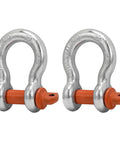 Heavy Duty Five Eighth Inch D Ring Shackles Three Point Two Five Ton Working Load Limit Clevis Shackle With Three Quarter Inch Alloy Screw Pin Two Pack For Off Road Jeep Trailer Towing Orange