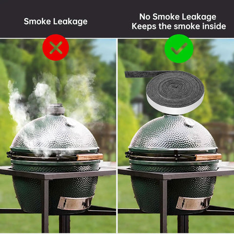 High Temp Grill Gasket Replacement For Large And XLarge Kamado Grills Self Adhesive No Fuss Fifteen Feet Long Seven Eighths Inch Wide One Eighth Inch Thick Leak Proof Seal For Big Green Egg Ovens And Smokers on Big Green Egg kamado grill