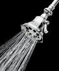 Vintage 8 Jet Low Flow Shower Head 2.0 GPM Polished Chrome with Old School Retro Design and Spa Vibe spraying water