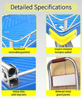 Heavy Duty Platform Hand Truck Featuring 360 Degree Swivel Wheels And Adjustable Safety Rail detailed close-up of guardrail and bumpers
