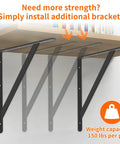 Built Like A Tank Heavy Duty Shelf Brackets 12 X 8 Inch 6 Pack Wall Mount L Brackets Black Steel triangle support under shelf with weight capacity.