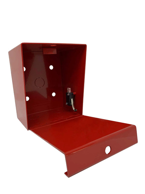 Fire Department Lock Box With Padlock Hole For Quick Gate Access, 14 Gauge Steel, Powder Coated Bright Red Finish, open view