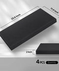 Heavy Hitter Four Pack Acoustic Panels Two Inch Thick Soundproof Fiberglass Wall Tiles with dimensions 23.6x11.8 inches in matte black.