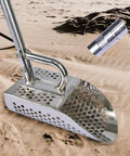 Sand Scoop For Metal Detecting Stainless Steel Beach Treasure Dig Tool With Adjustable Long Handle Pole, beach background