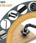 Heavy Duty 1/4-20 x 1 Flat Head Socket Head Screws For Furniture, 304 Stainless Steel, Black Zinc Plated, installed with hex spanner