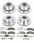 PowerStop front and rear drilled and slotted brake rotors with carbon ceramic pads and hardware for Ram 2500 2019-2024 (K8640-36)