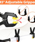 Hella Durable Plastic Spring Clamps 18 Pack 3.5 Inch Black Grip Clips showing adjustable grip for secure material holding.