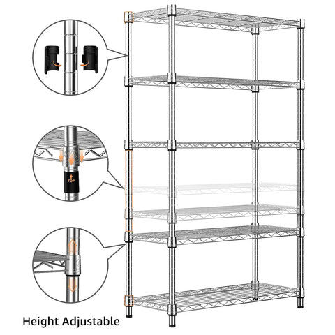 Built Tough Heavy Duty Five Tier Steel Wire Shelving Rack That Holds Everything You Got For Garage Kitchen And Office Spaces Thanks To Rock Solid Frames Massive Weight Capacity Making Organization An Absolute Breeze Daily