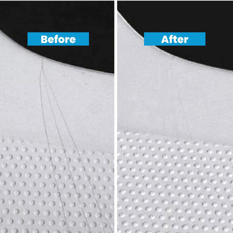 Before and after results of Hairline Fix For Gelcoat And Fiberglass Boats Easy Scratch Fix For Fine Cracks And Scratches Under 1 mm