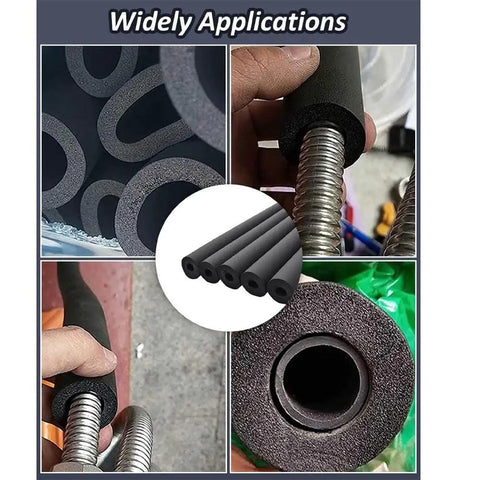 Foam Pipe Insulation Tubing 1 Inch ID 6 Ft Long Self Extinguishing Black Foam Tube used on metal pipes and various applications
